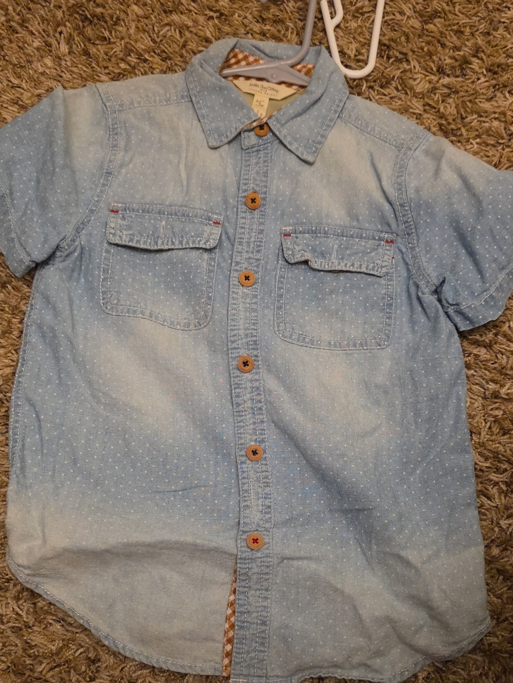 Matilda Jane Light Blue Dot-Print Short Sleeve Button-Up